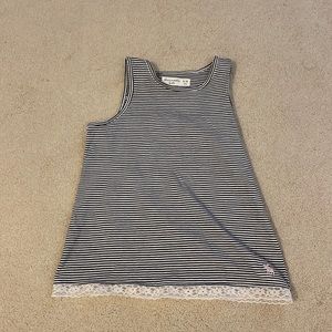 Abercrombie kids black and white striped tank top